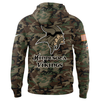 Premium Minnesota Vikings Merch - Limited Edition Salute to Service Hoodie - Gear Up For Game Day