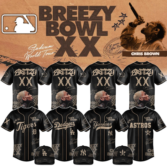 Chris Brown Breezy Bowl XX World Tour 2025 Jersey Editions Limited Black