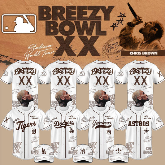 Chris Brown Breezy Bowl XX World Tour 2025 Jersey Editions Limited White
