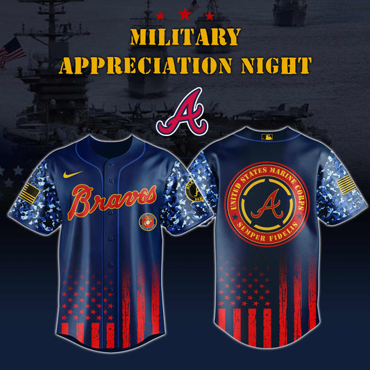 _Atlanta Braves MLB x Marine Corps Military Appreciation Night Jersey Editions Limited 2025 V3