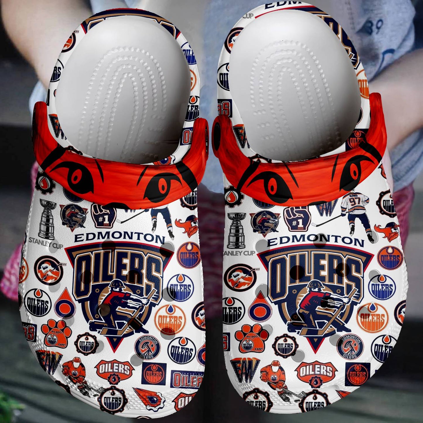 Edmonton Oilers NHL Crocs Crocband Clogs Shoes Comfortable For Men Women
