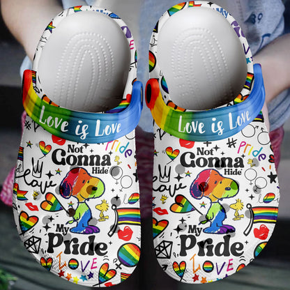 Snoopy x Pride Month Crocs Crocband Clogs Shoes Comfortable For Men Women