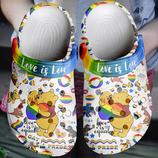 Winnie The Pooh x Pride Month Crocs Crocband Clogs Shoes Comfortable For Men Women