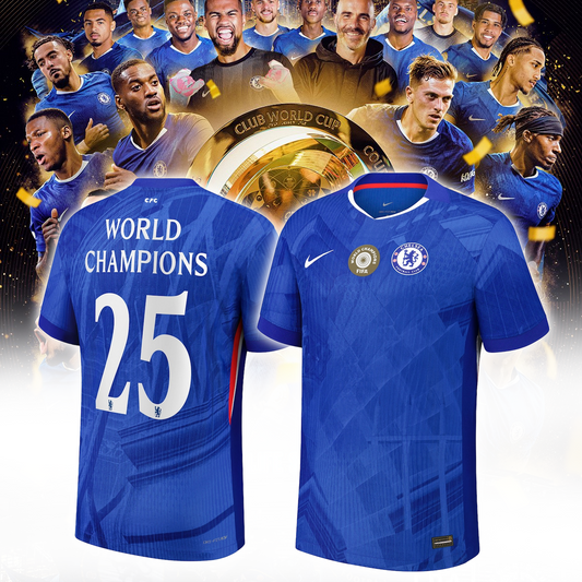 Chelsea Cup Home Match Shirt 2025-26 with World Champions 25