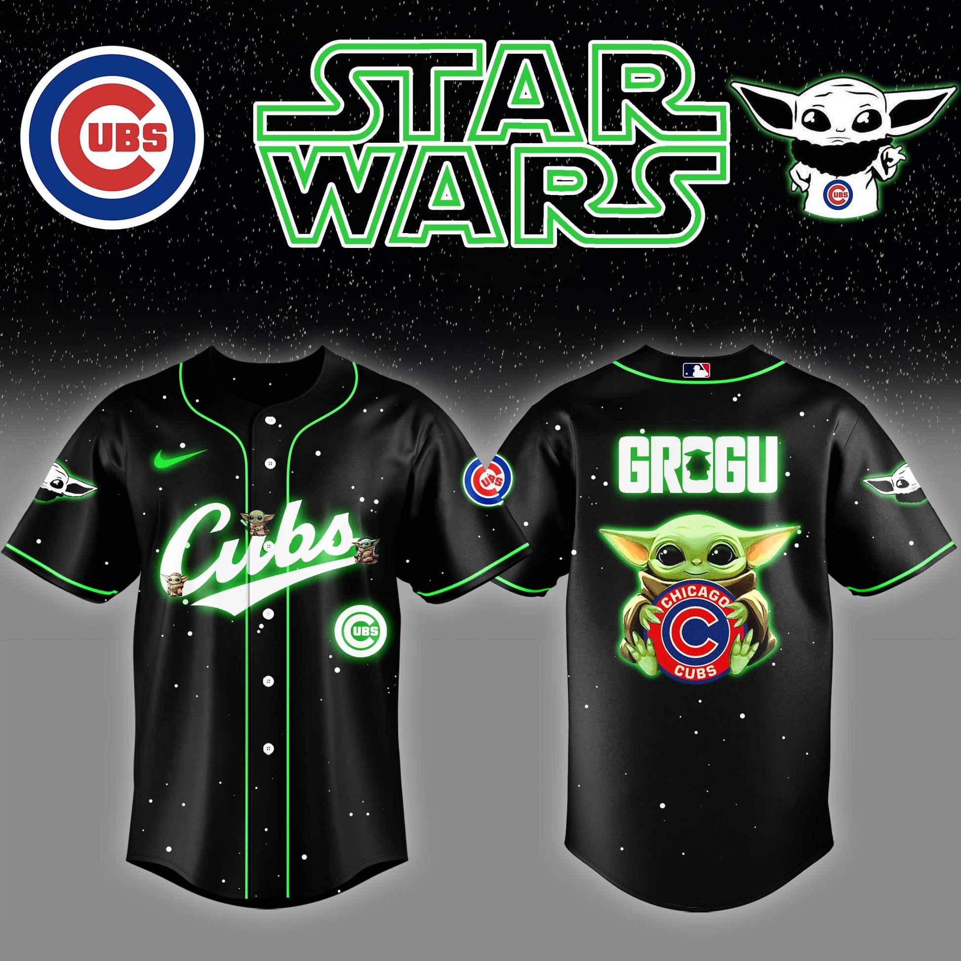 Chicago Cubs x Stars Wars Darth Grogu Baseball Jersey Editions Limited v3
