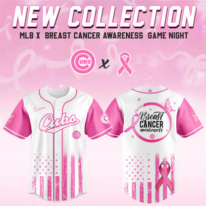 Chicago Cubs x  Breast Cancer Awareness Game Night Jersey Editons Limited v2
