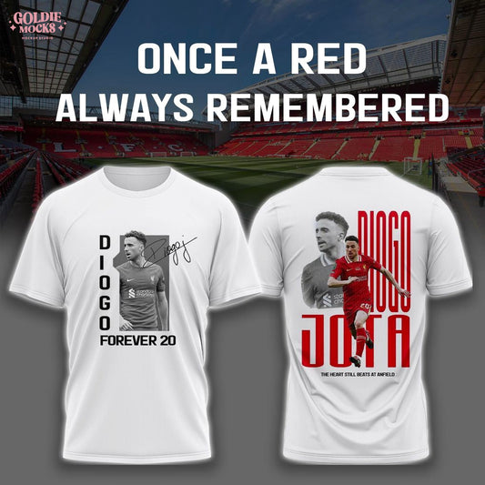 Diogo Jota Forever 20 The Heart Still Beats At Anfield 2025 Shirt
