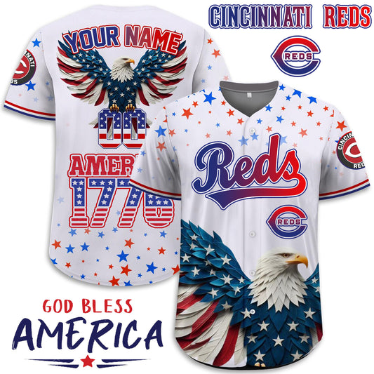 Cincinnati Reds x Happy Independence Day Jersey Limited 2025-3D Baseball Jersey