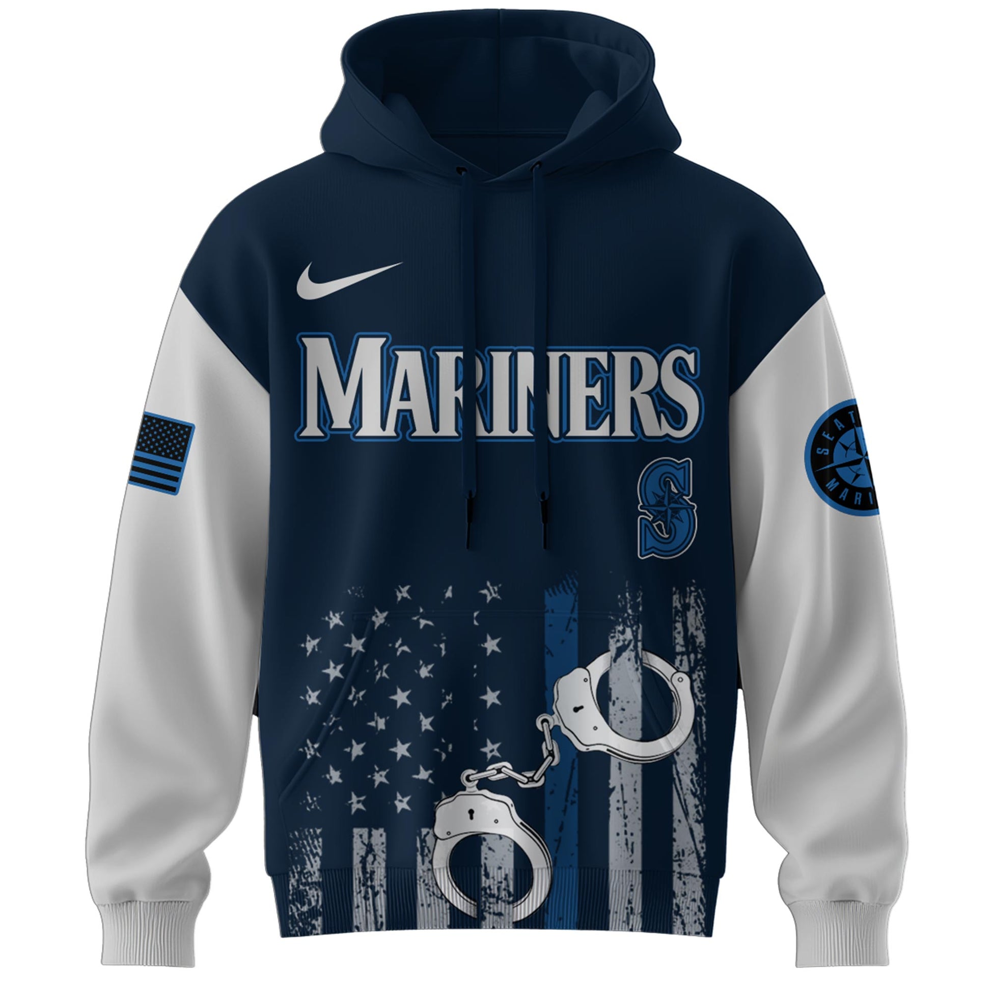 . Seattle Mariners MLB x Law Enforcement Appreciation Day Hoodie Limited