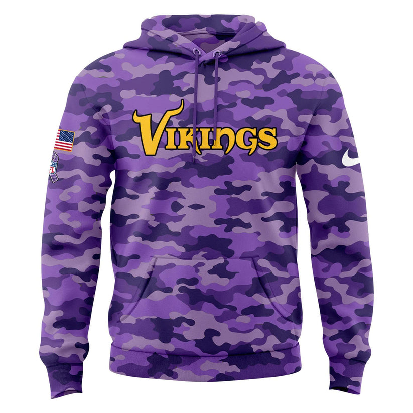 Special 2025 Salute To Service Minnesota Vikings Combo Hoodie
