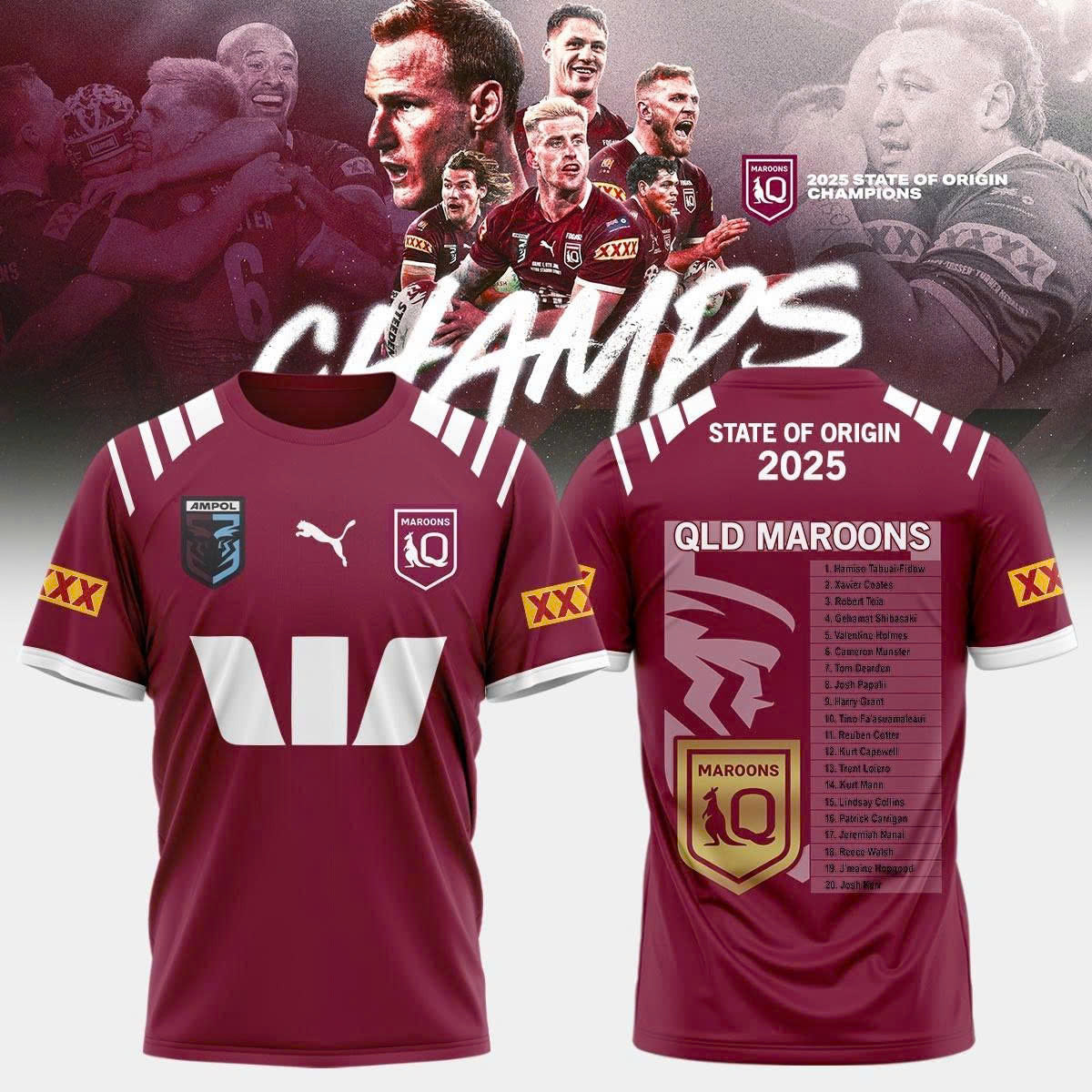 Queensland Maroons Champion 2025 T-Shirt
