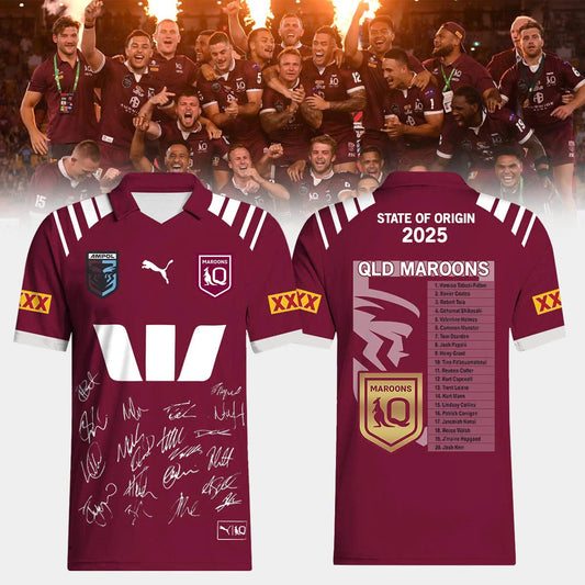 Queensland Maroons Jersey 2025 Champion signature