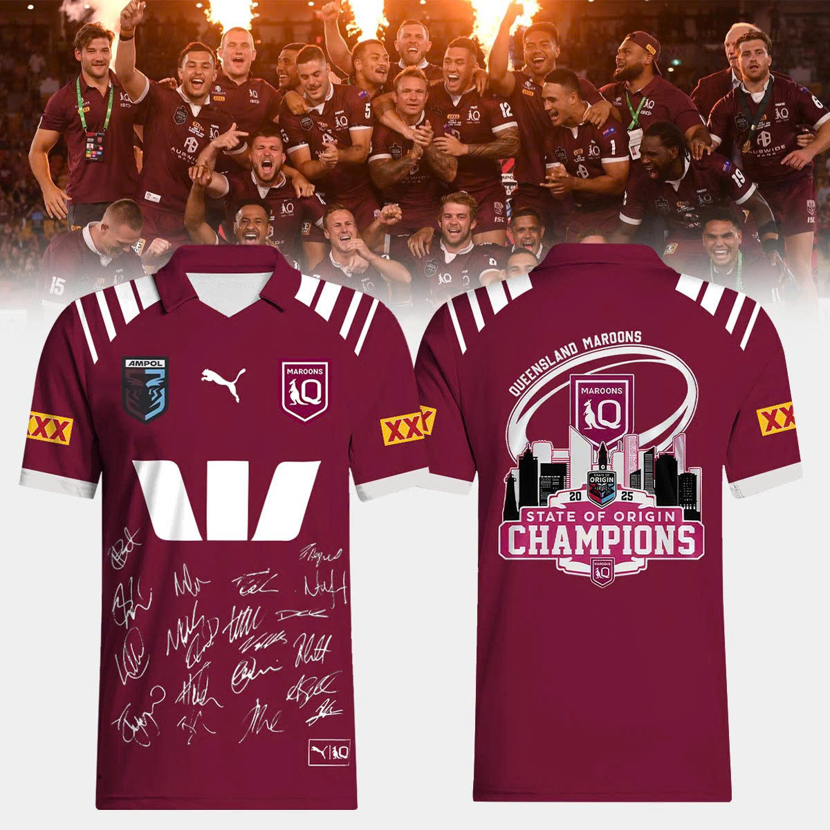 Queensland Maroons Jersey 2025 Champion signature