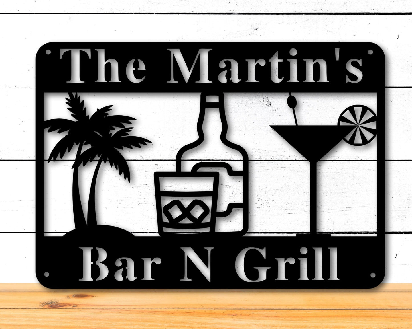 Personalized Metal Sign Outdoor, Outdoor Kitchen Sign, Personalized Bar Sign, Bar Sign for Home Bar