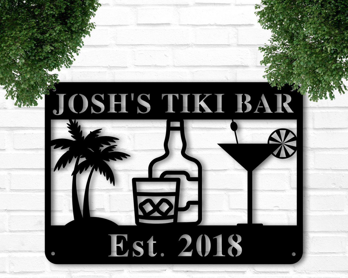 Personalized Metal Sign Outdoor, Outdoor Kitchen Sign, Personalized Bar Sign, Bar Sign for Home Bar