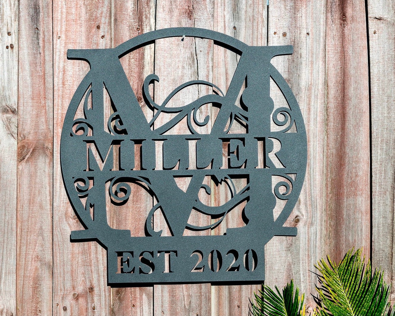 Personalized Family Name Metal Sign, Metal Established Family Sign, Housewarming Gift, Door Hanger, Wedding Gift, Metal Monogram Sign