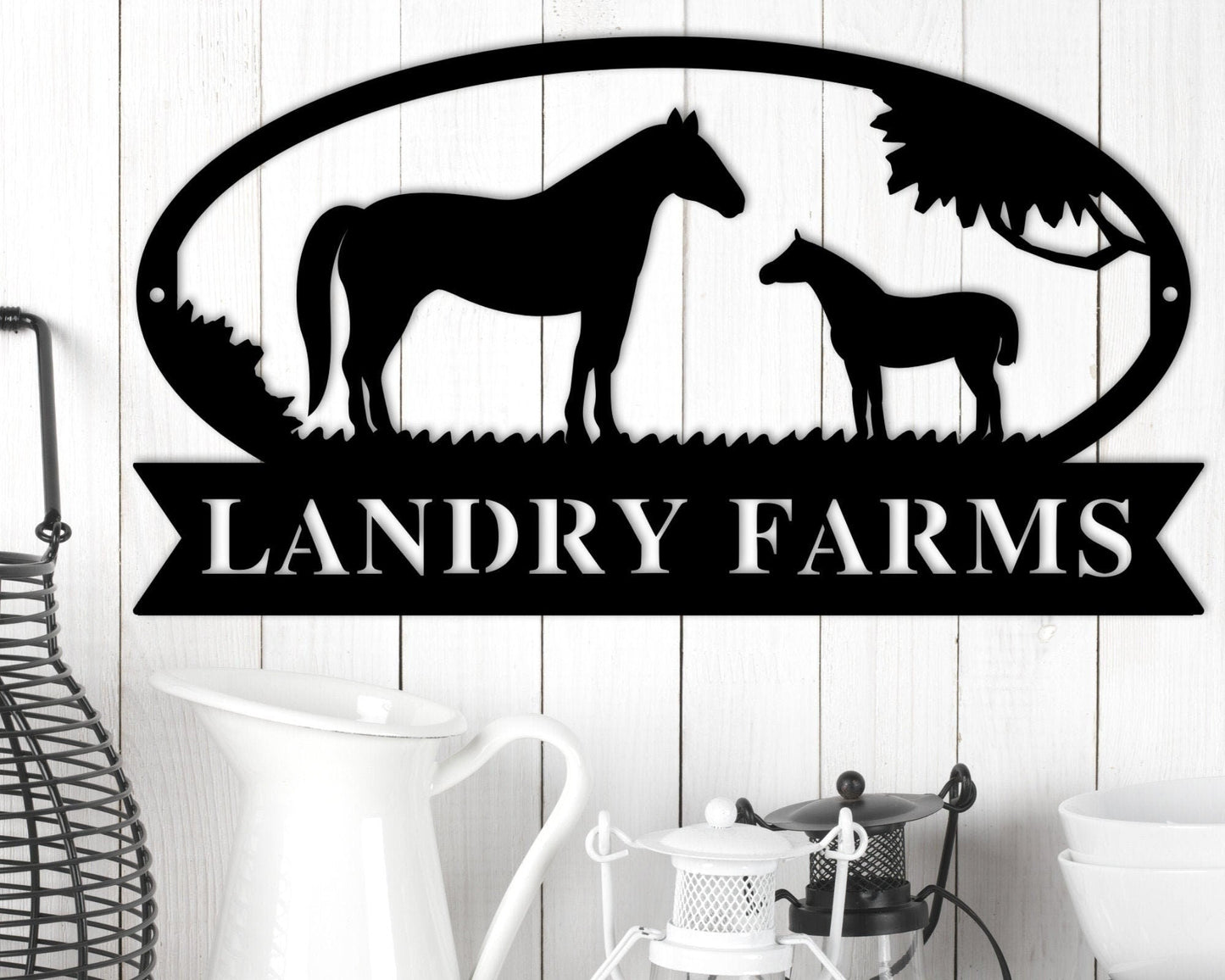 Horse Farm Metal Sign, Custom Metal Sign for Farm Sign for Barn, Metal Sign for a Ranch, Horse Ranch Sign, Horse Farm Sign, Sign for Cabin