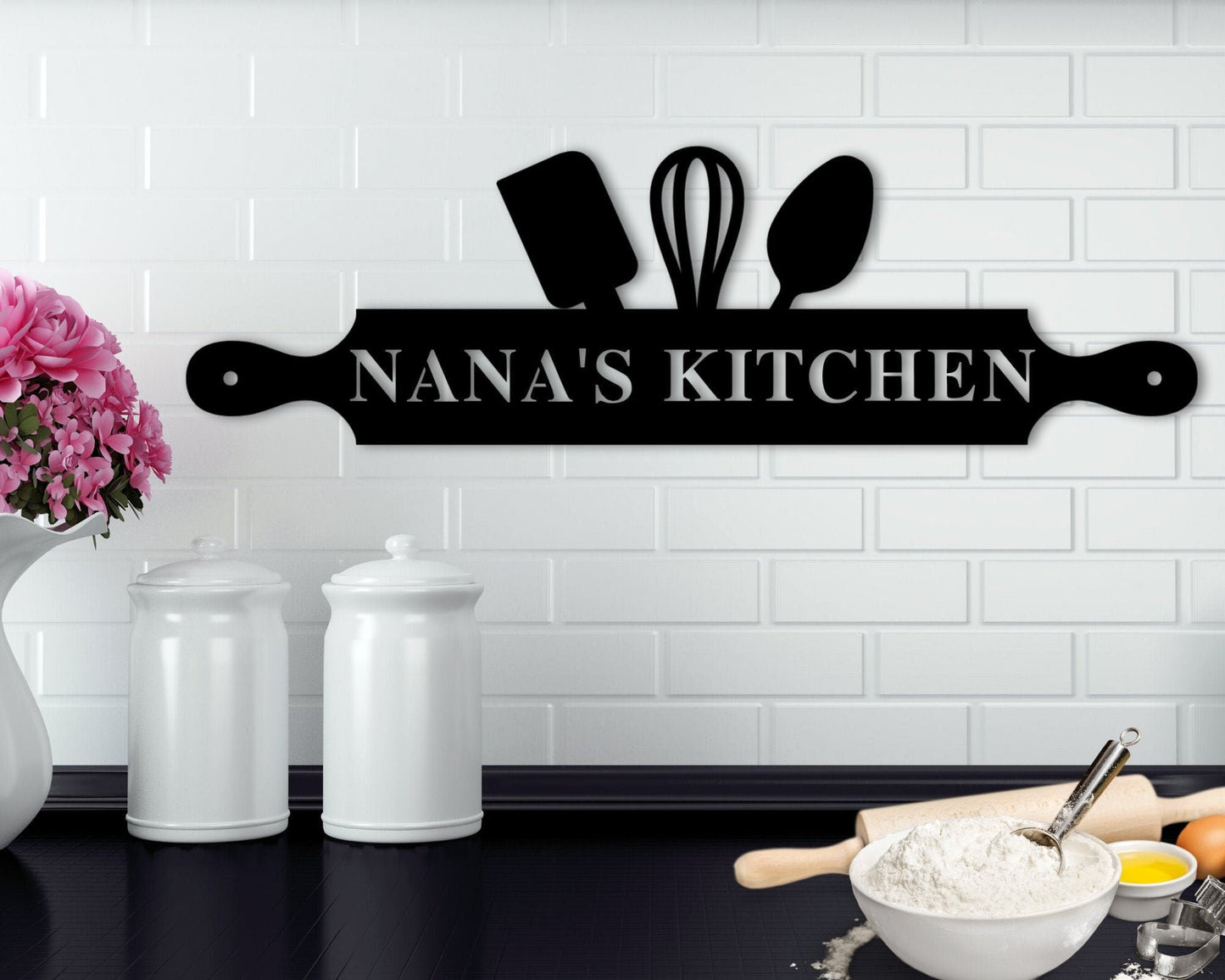 Custom Metal Sign for Kitchen, Nana's Kitchen Metal Sign, Personalized Kitchen Signs, Nana Mothers Day Gift, Custom Kitchen Sign Wall Decor