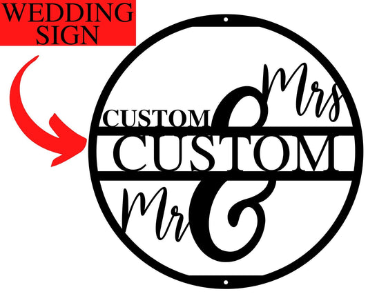 Custom Wedding Signs with Name, Established Wedding Sign, Mr and Mrs Wedding Sign, Welcome sign for Wedding Metal Sign Custom Est Metal Sign