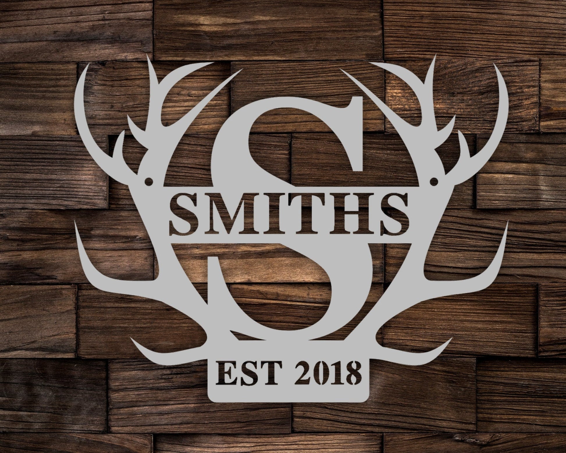 Deer Antler Metal Name Sign, Personalized Deer Sign, Established Family Sign Metal, Custom Metal Sign, Personalized Metal Sign, Antler Sign