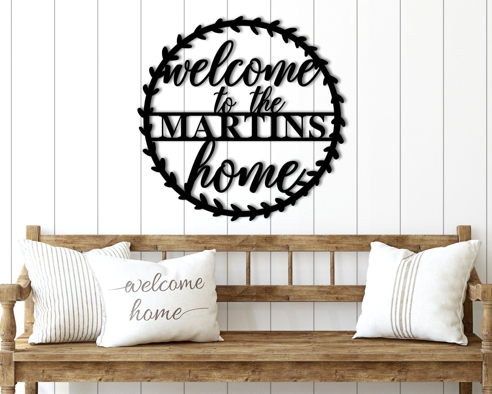 Personalized Welcome to Our Home Metal Sign for Front Porch Welcome Sign Custom Metal Welcome Home Sign Family Name Welcome Last Name Sign