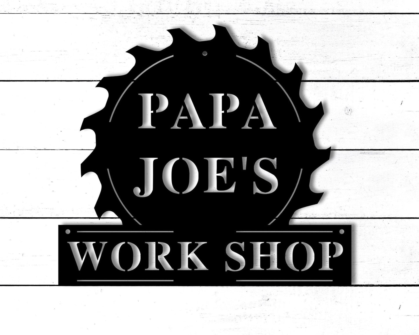 Papas Workshop Sign, Fathers Day Gift for Grandpa, Papa's Garage Sign, Gift for Papa, Custom Metal Sign for Dad Personalized Gift for Dad