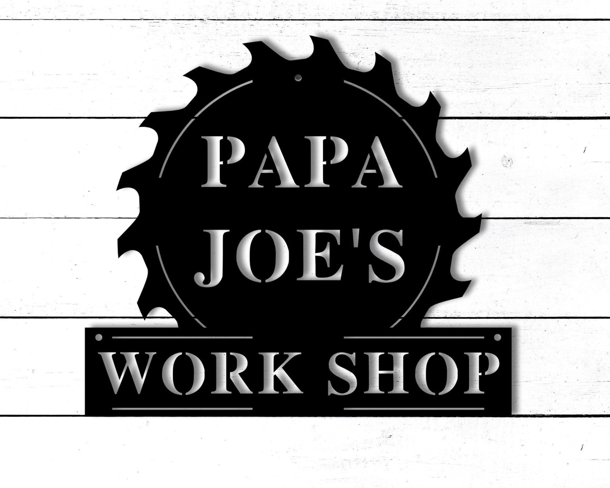 Papas Workshop Sign, Fathers Day Gift for Grandpa, Papa's Garage Sign, Gift for Papa, Custom Metal Sign for Dad Personalized Gift for Dad