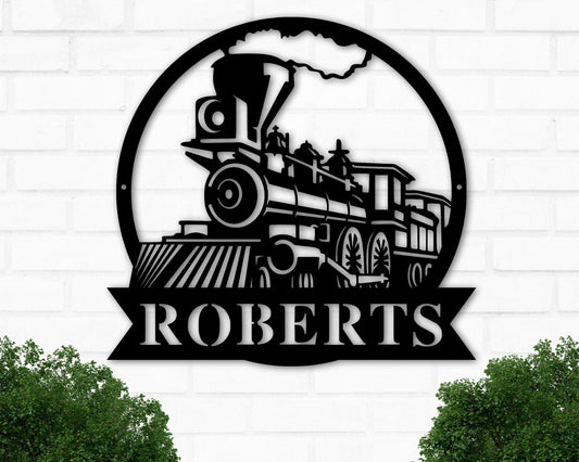 Train Metal Sign, Custom Train Sign, Personalized Train Sign, Railroad Sign, Railway Sign, Train Room, Train Decor, Train Name Sign