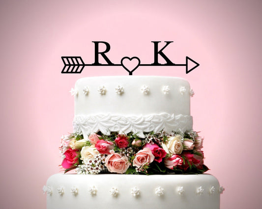 Personalized Wedding Cake Topper with Initials Wedding Cake Topper for Wedding Custom Wedding Cake Topper Arrow Wedding Cake Topper Wedding