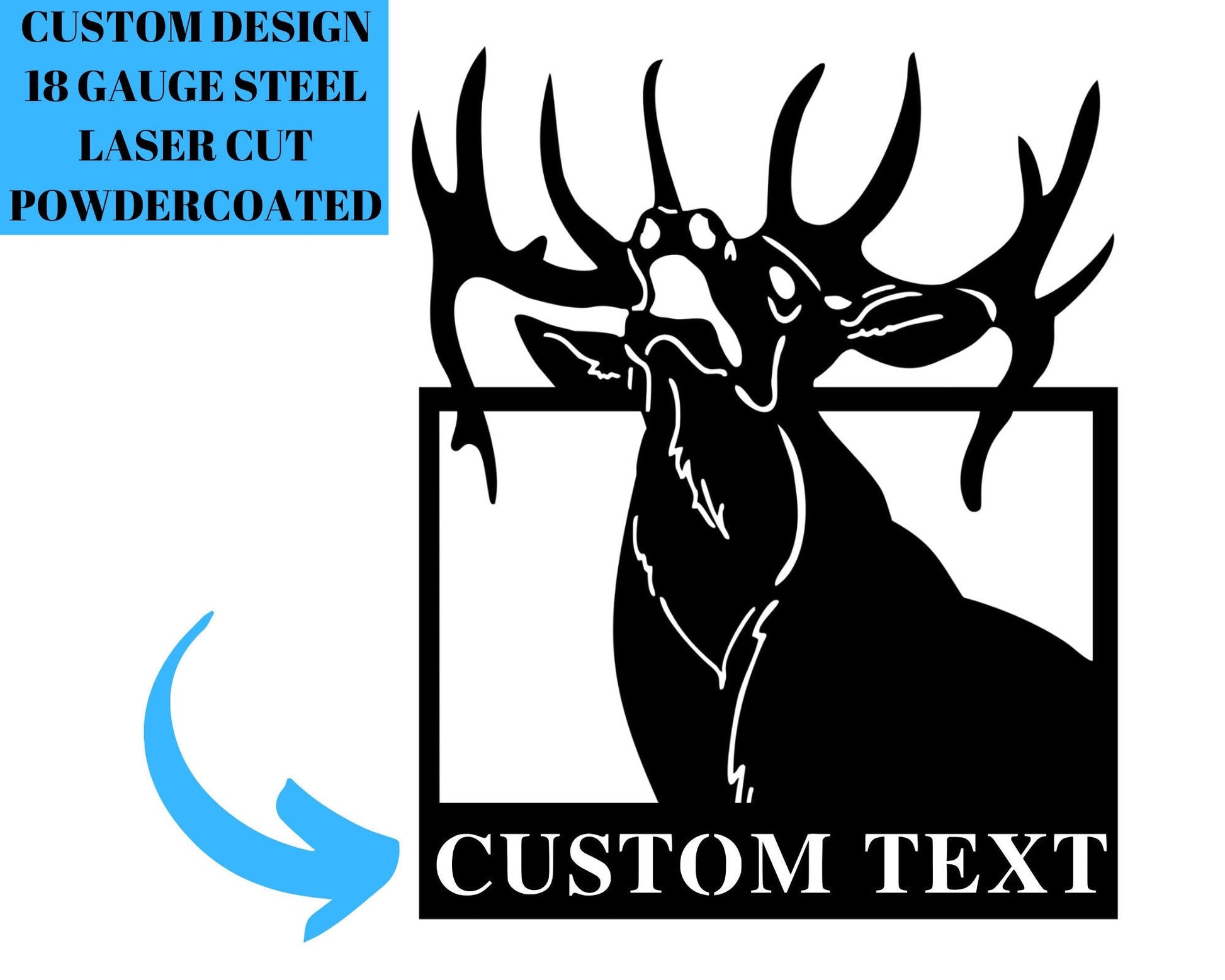 Custom Name Elk Metal Sign, Elk Metal Wall Decor, Family Name Metal Sign, Last Name Sign, Elk Hunter Gift, Elk Porch Sign, Elk Decor,Caribou