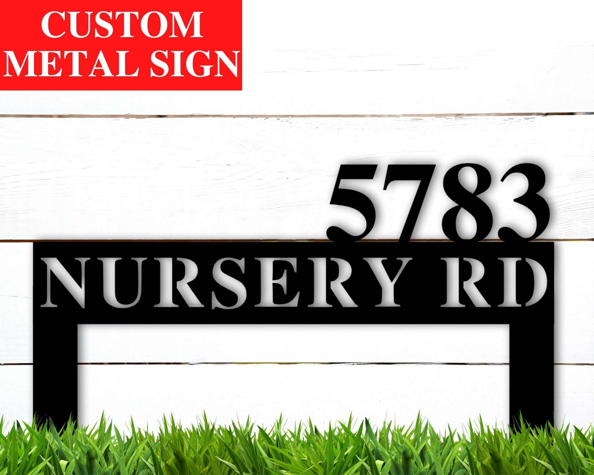 Lawn Address Sign, Custom Address Sign for Yard, Metal Address Sign with Stake, Address Sign, House Number Sign for Yard, Address Sign Lawn