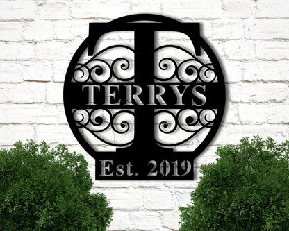 Personalized Metal Monogram Sign, Personalized Metal Sign, Personalized Metal Wall Art, Personalized Metal Signs for Home, Family Name Sign
