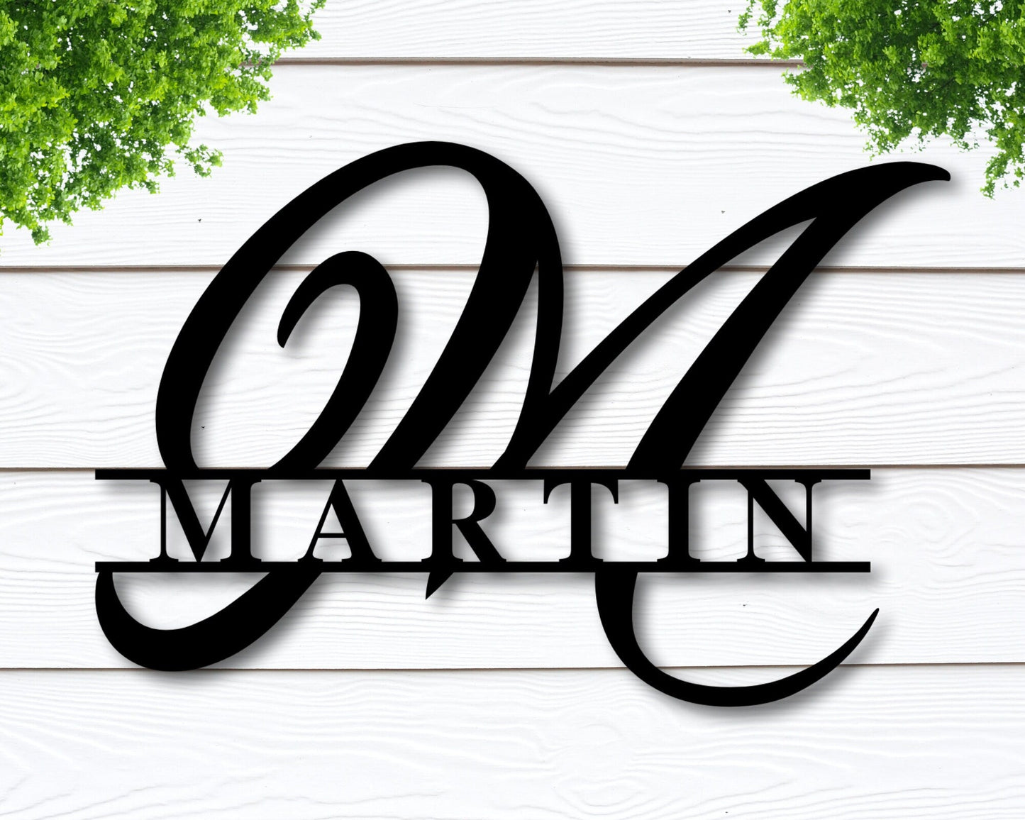 Custom Metal Name Sign, Split Letter Name Sign, Personalized Last Name Sign, Door Hanger, Outdoor Metal Sign, Wedding Gift, Monogram Sign