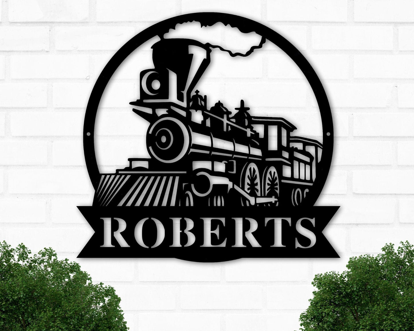 Train Family Name Metal Sign, Last Name Sign, Train Wall Decor, Boys Nursery Wall Art, Personalized Boy Gifts, Choo Choo Train, Train Sign