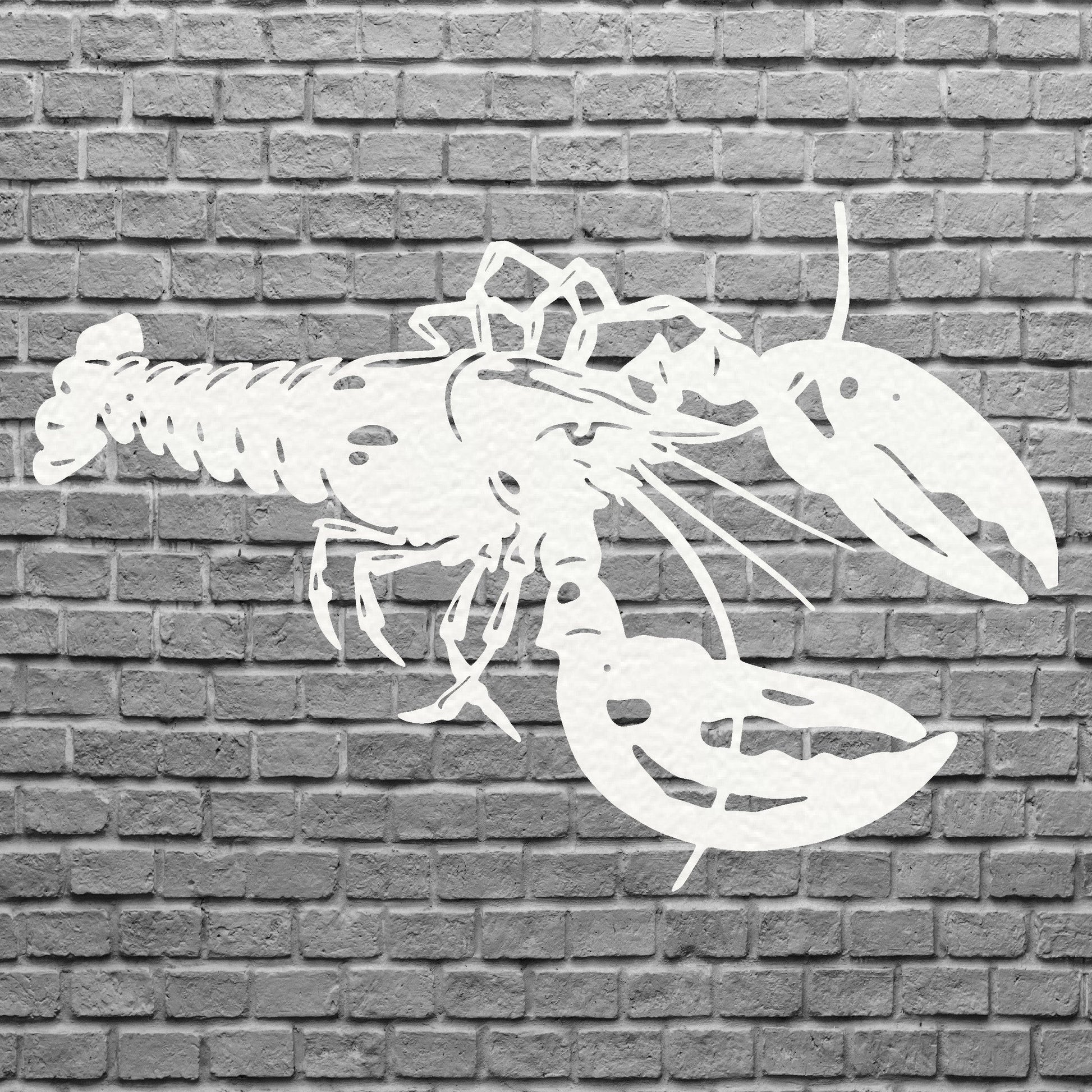 Lobster Wall Art Metal Sign, Lobster Metal Artwork, Above Bed Metal Wall Hanging, Farmhouse Modern Metal Wall Decor