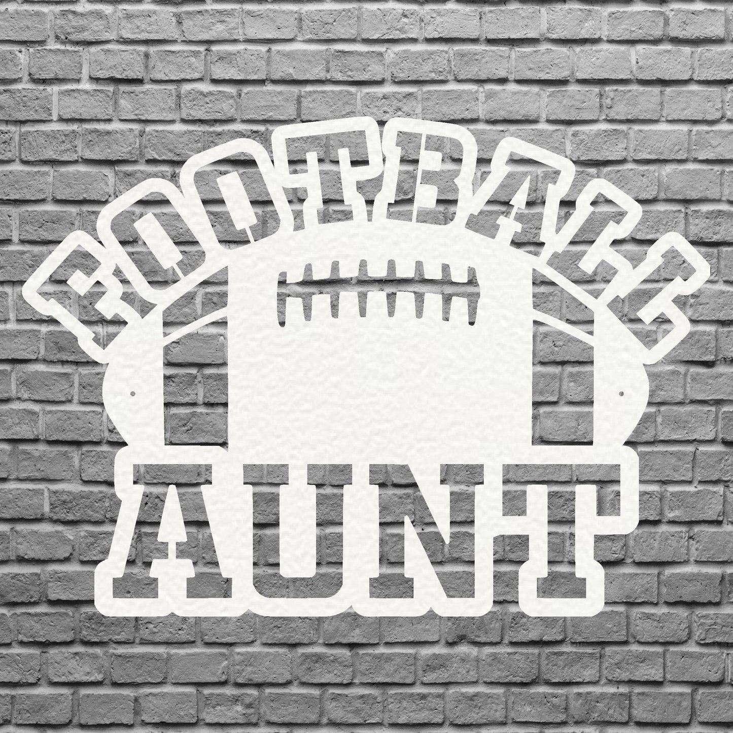 Football Aunt Metal Wall Art, Sports Wall Art, 3d Metal Football Wall Art, Farmhouse Metal Wall Decor, Modern Metal Art