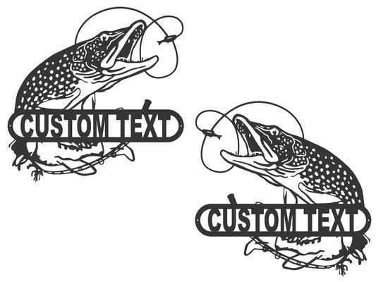 Fish Art Custom Metal Sign, Metal Fish Wall Art, Lake House Fish Pike Wall Decor, Custom Metal Artwork, Metal Wall Hanging