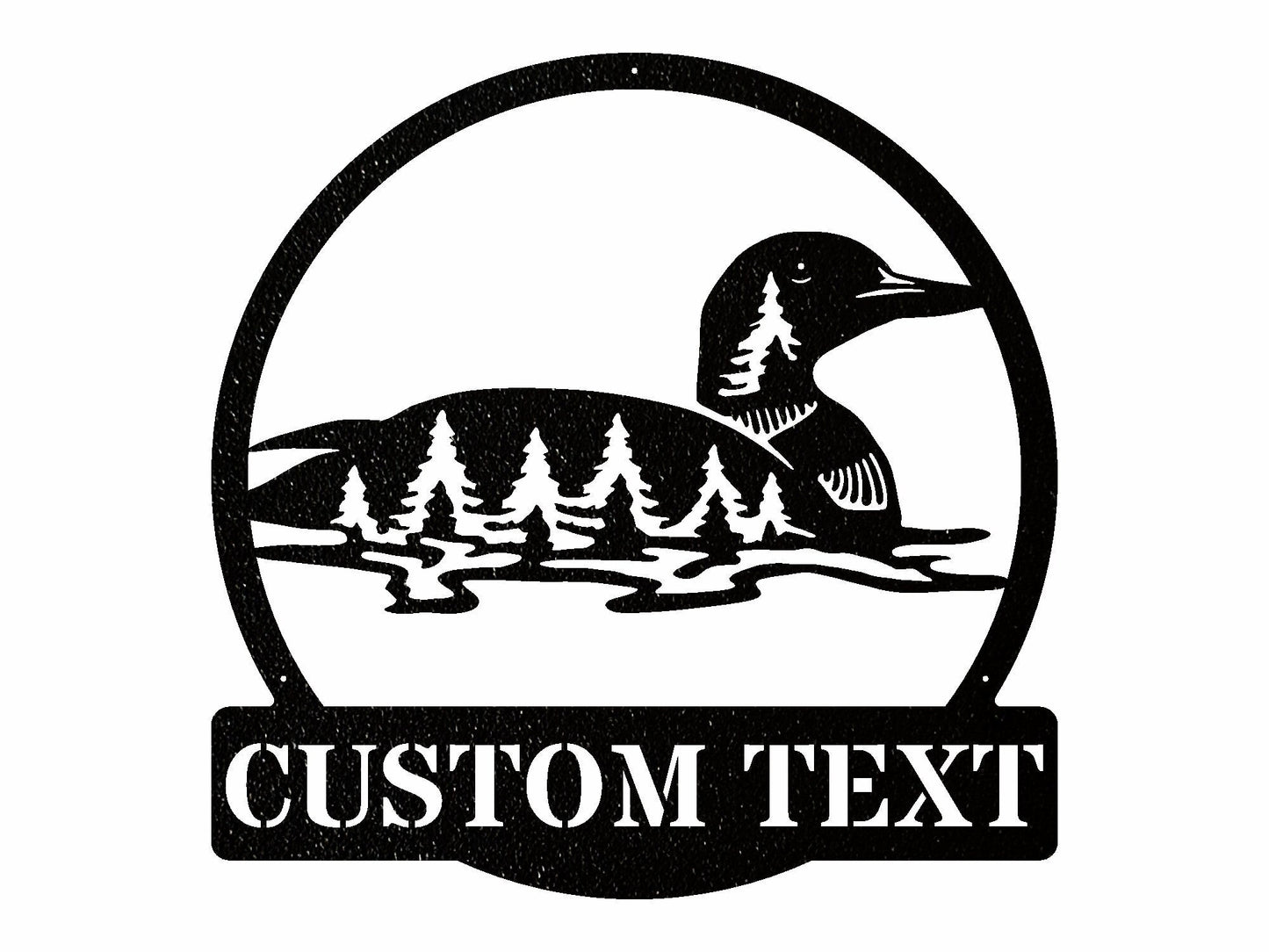 Custom Loon Tree Metal Art, Custom Lake House Metal Sign, Personalized Sign, Outdoor Garden Stake, Metal Wall Art, Housewarming Gift