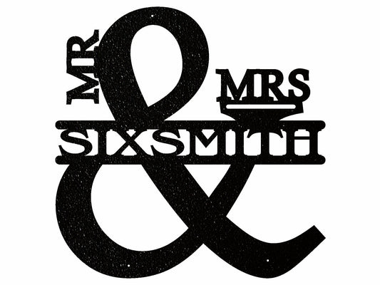 Custom Mr. And Mrs. Sign | Wedding Sign Metal Wall Art | Family Name Sign Metal Wall Decor | Metal Name Wedding Sign | Mr. And Mrs. Gifts