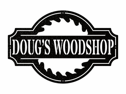 Personalized Name Woodshop Sign, Woodshop Decor Metal Wall Art, Laser Cut Metal Sign, Metal Wall Decor, Outdoor Metal Sign