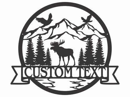 Custom Metal Sign Moose Wall Art, Moose Decor Animal Wall Art, Laser Cut Metal Sign Nature Wall Art, Mountain Wall Art, Moose Gift