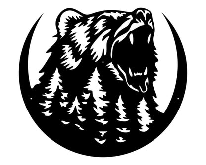 Bear Head Metal Wall Art, Animals Wall Art, Living Room Decor, Bedroom Wall Decor, Artwork for Walls, Above Bed Decor Metal Wall Hanging,