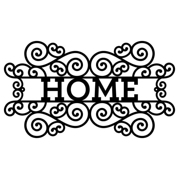 Home Sign Metal Wall Art, Laser Cut Home Decor Wall Art, Farmhouse Outdoor Sign, Front Door Sign, Black Metal Sign For Home