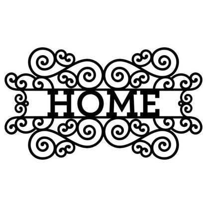 Home Sign Metal Wall Art, Laser Cut Home Decor Wall Art, Farmhouse Outdoor Sign, Front Door Sign, Black Metal Sign For Home