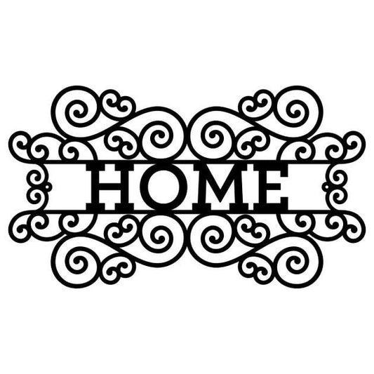 Home Sign Metal Wall Art, Laser Cut Home Decor Wall Art, Farmhouse Outdoor Sign, Front Door Sign, Black Metal Sign For Home