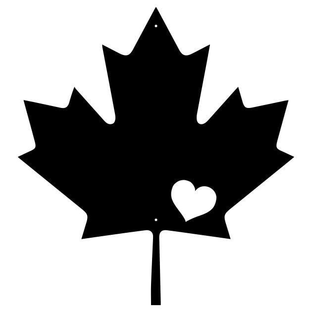 Canada Maple Leaf Sign Metal Art, Heart Design Wall Art For Valentines Day Gift, Above Bed Leaf Wall Hanging, Leaf Art For Nature Lover Gift