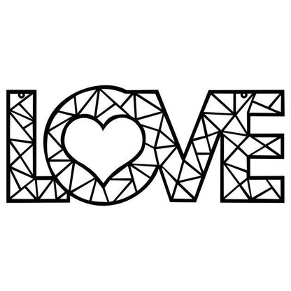 Love Metal Wall Art, Wall Art For Valentine's Day Gift, Love Wall Art For Above Bedroom Decor, Black Metal Wall Art For Anniversary Gift