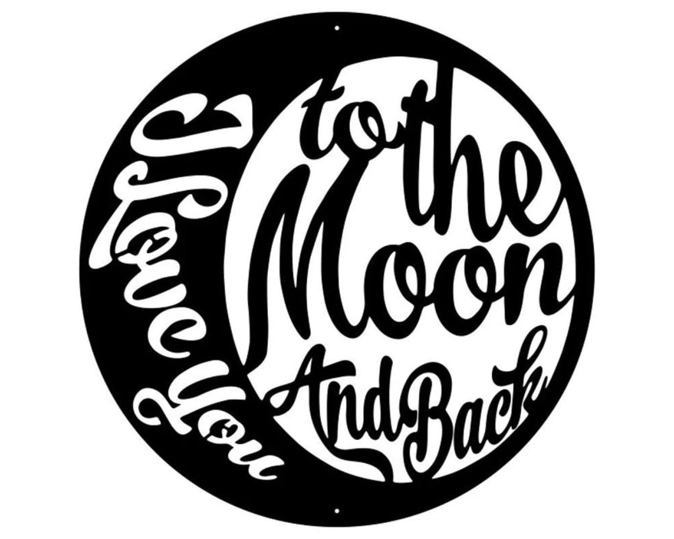 I Love You To The Moon And Back Metal Sign, Round Shape Metal Letters Wall Art, Metal Wall Sayings Above Bed Decor, Inspirational Sign