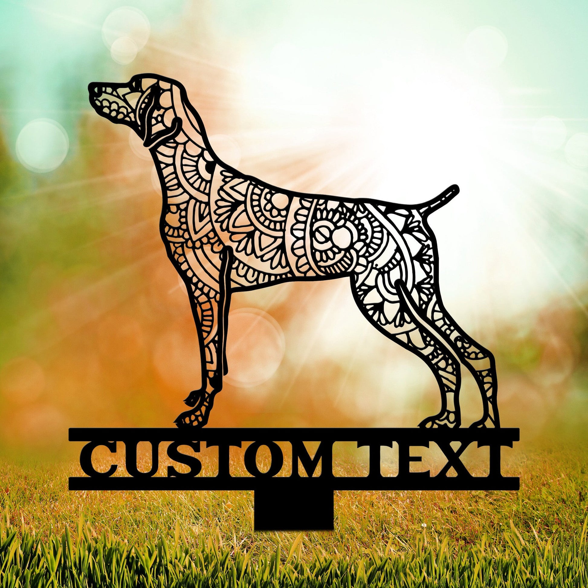 Custom Weimaraners Dog Stake Metal, Zentangle Metal Yard Art, Dog Garden Sign, Outdoor Decor, Weimaraners Lover, Mandala Weimaraners Stake