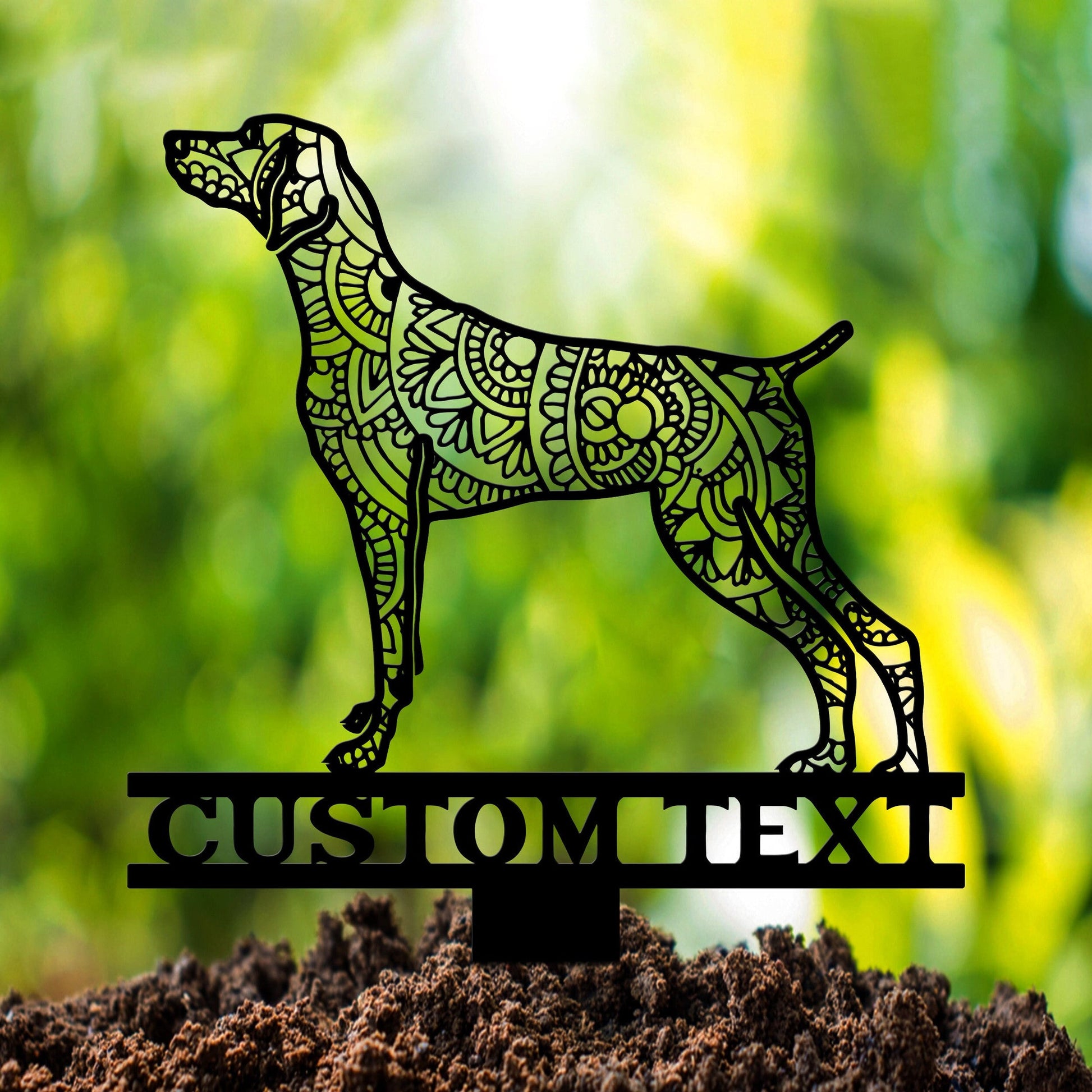 Custom Weimaraners Dog Stake Metal, Zentangle Metal Yard Art, Dog Garden Sign, Outdoor Decor, Weimaraners Lover, Mandala Weimaraners Stake